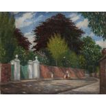 Christopher Richard Wynne Nevinson ARA,  British 1889-1946 -  Outside the Gate, c.1928;  oil on...