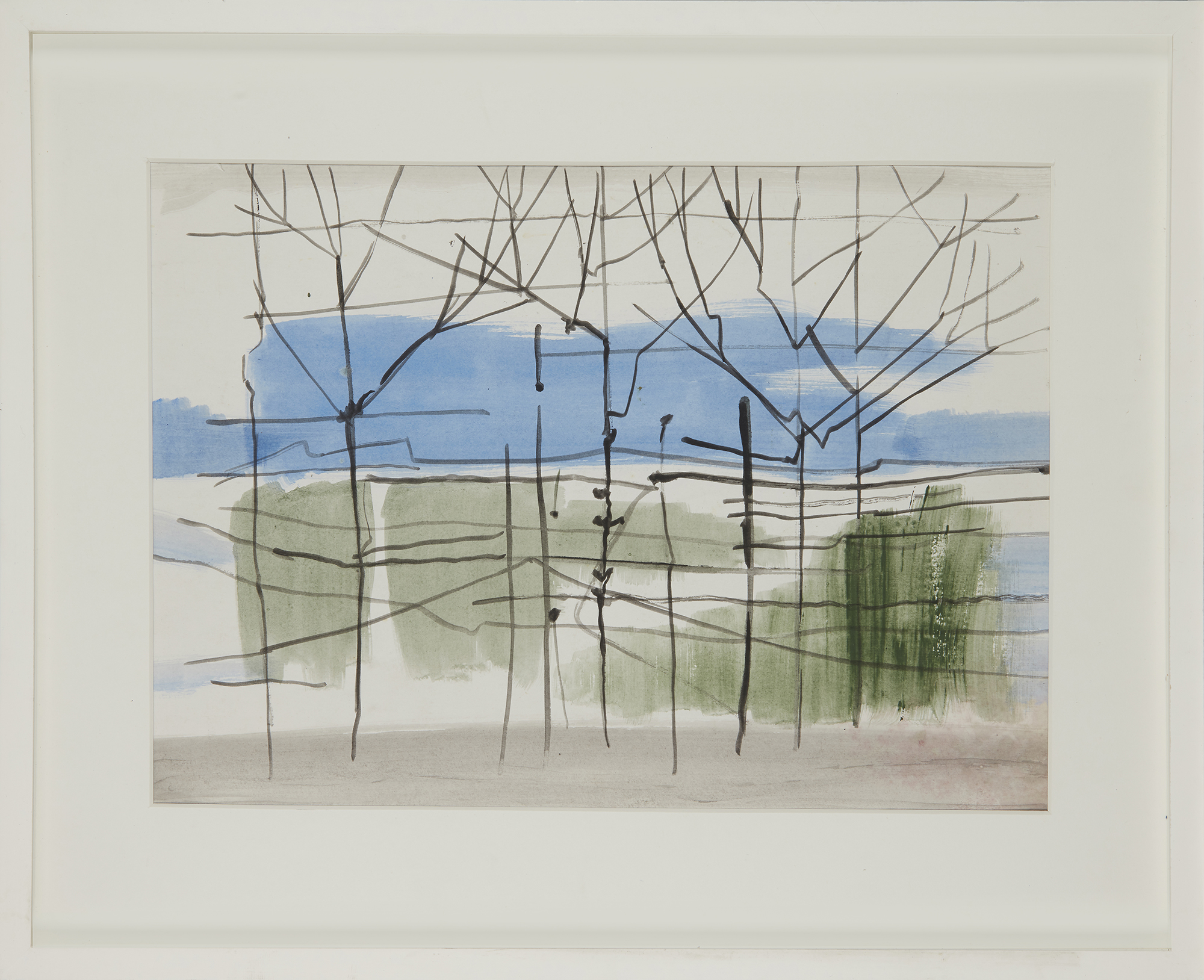 Robert Frame,  Scottish c.1922-1999 -  Untitled (Abstract landscape with trees), c.1950s;  wate... - Image 5 of 6