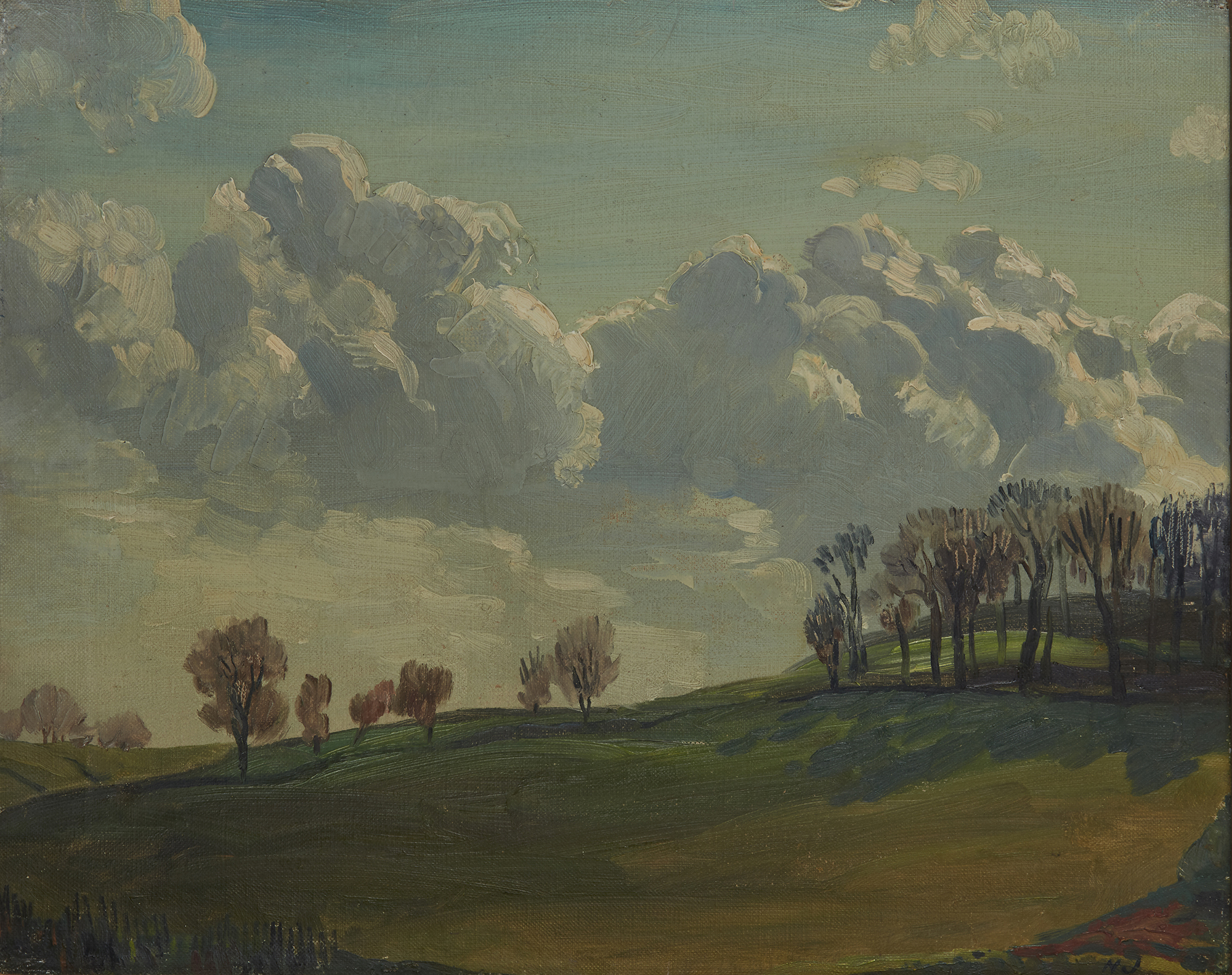 Norman Janes RWS RE RSMA,  British 1892-1980 -  Landscape;  oil on canvas, signed with initials...