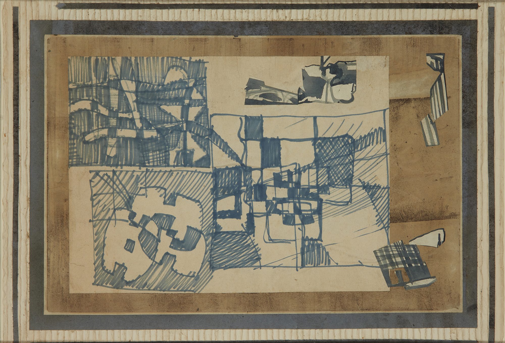 Robert Frame,  Scottish c.1922-1999 -  Untitled (Abstract collage), c.1950s;  ink and collage o...