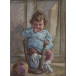 Florence St. John Cadell,  Scottish 1877-1966 -  Learning to Walk, 1935;  oil on canvas, signed...