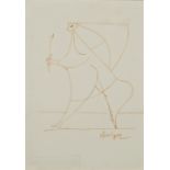 Óscar Domínguez,  Spanish 1906–1957 -  Figure with arrow;  ink on paper, signed lower right 'Do...