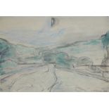 Peter Coker RA,  British 1926-2004 -  Malham Night Moon;  pastel and charcoal on paper, signed ...