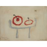 Martin Bradley,  British b.1931 -  ‘They gazed at me, the apples’, 1955;  gouache on paper, sig...