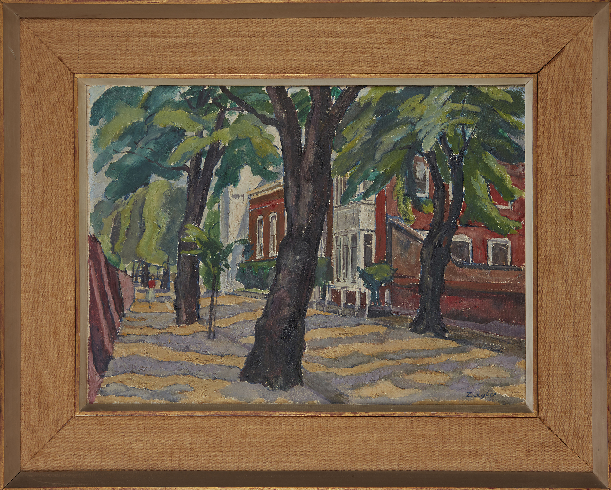 Archibald Ziegler,  British 1903-1971 -  Hampstead street scene;  oil on canvas, signed lower r... - Image 2 of 3