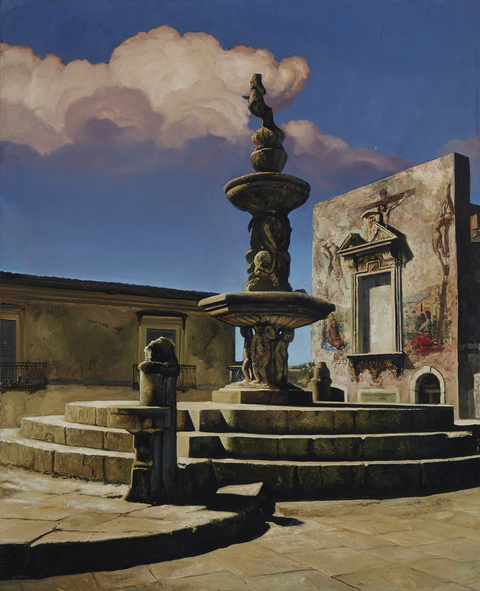 Alan Senez,  French b.1948 -  Sicile;  oil on canvas, signed lower left 'A.Senez', also signed ...