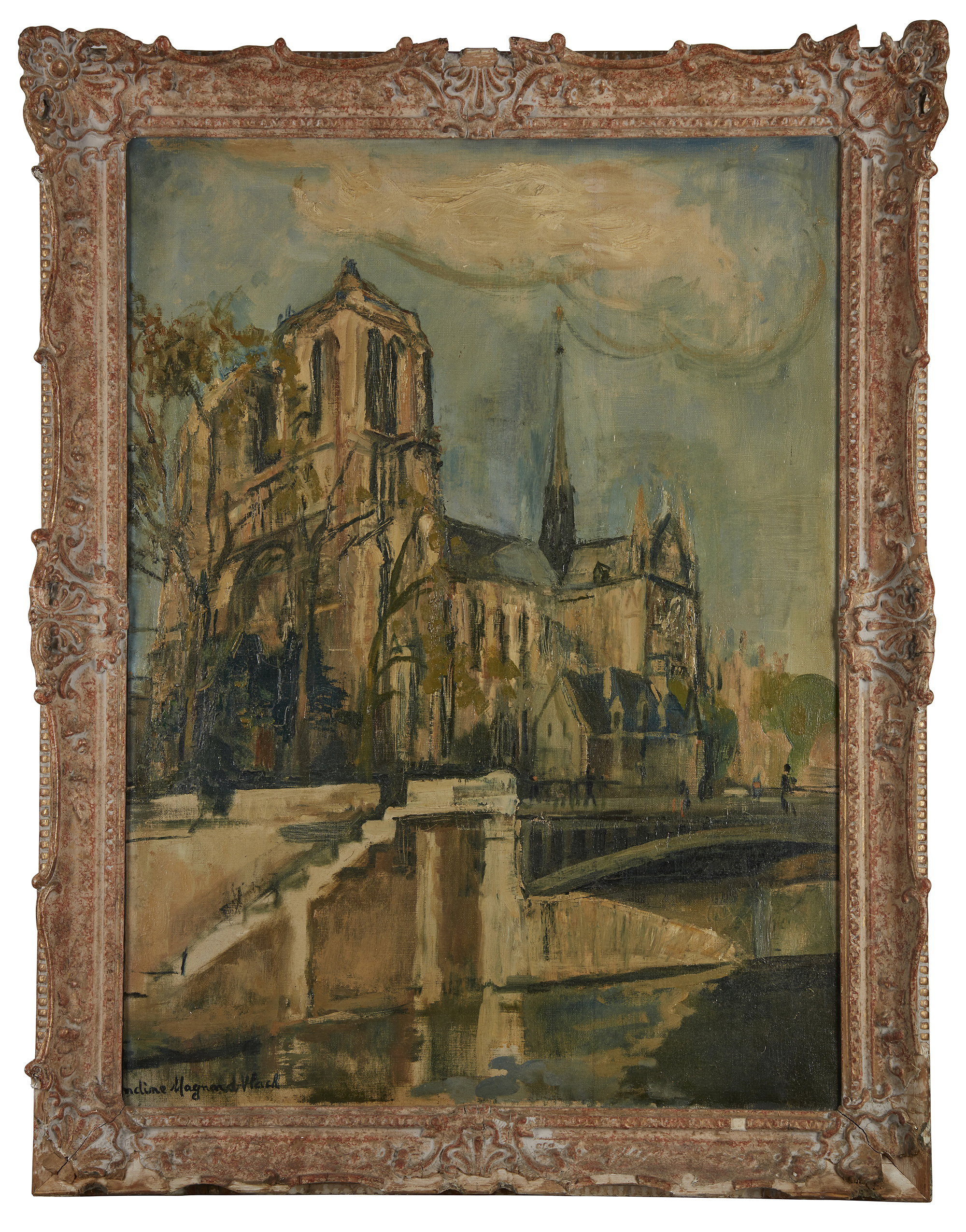 Ondine Magnard-Vlach,  French 1904-1968 -  Notre Dame de Paris, 1905;  oil on canvas, signed lo... - Image 2 of 3