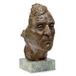 Karin Jonzen RBA FRBS,  British 1914-1998 -  Head of man:  painted resin, H37.5 x W15.7 x D16.5...