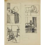 Keith Vaughan,  British 1912-1977 -  Four studies;  pencil on paper, 31.2 x 24.8 cm (unframed) ...