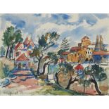 Franz Heckendorf,  Germany 1888-1962 -  Sintra, 1925;  watercolour on paper, signed, titled and...