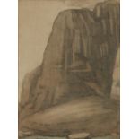 Léon Bakst,  Russian 1866-1924 -  Mephisto: Study for the Decor - Rocks;  watercolour and charc...