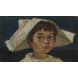 Lucien Fontanarosa,  French 1912-1975 -  L'enfant au chapeau de gendarme;  pastel on paper, sig...