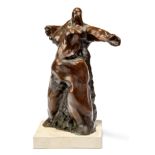 Marie-Noelle Plante,  European 20th century -  Woman; bronze, signed with initials and numbered...