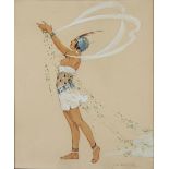 François Joseph (Jos) Damien,  Belgian 1879-1973 - Dancer;  watercolour and charcoal on paper, ...