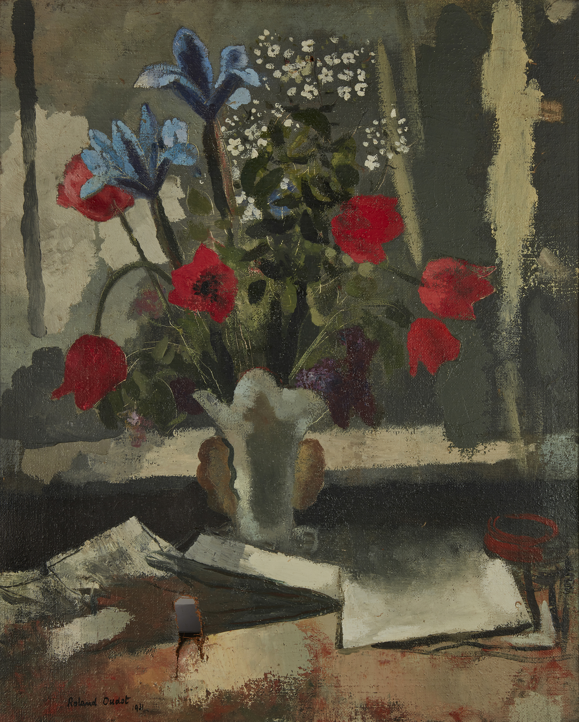 Roland Oudot,  French 1897-1981 -  Floral still life, 1931;  oil on canvas, signed and dated lo...