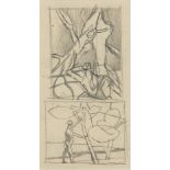 Keith Vaughan,  British 1912-1977 -  Two studies of men amongst trees;  pencil on paper, 17.2 x...