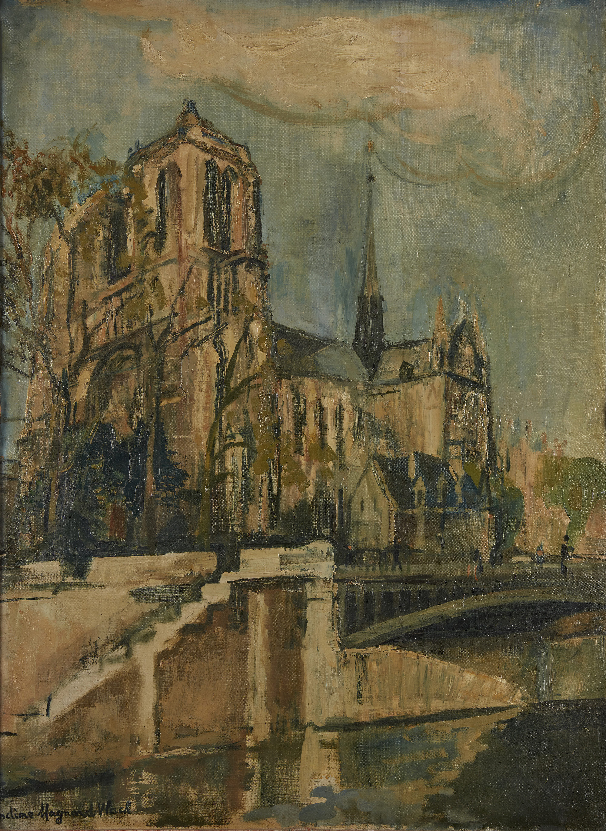 Ondine Magnard-Vlach,  French 1904-1968 -  Notre Dame de Paris, 1905;  oil on canvas, signed lo...