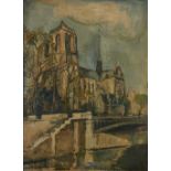 Ondine Magnard-Vlach,  French 1904-1968 -  Notre Dame de Paris, 1905;  oil on canvas, signed lo...