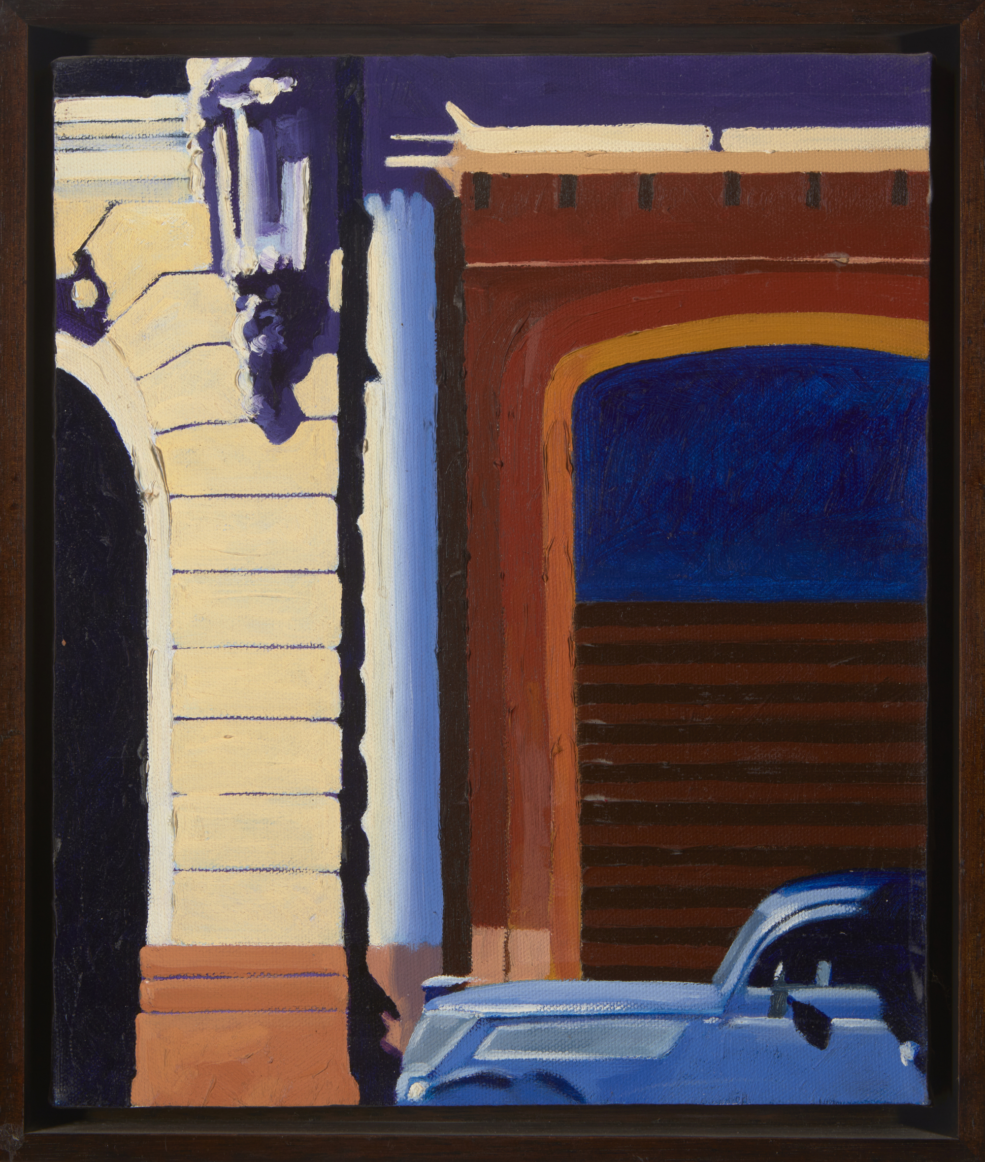 Poul Webb,  British b.1947 -  Blue Car, 1997;  oil on canvas, 30 x 25 cm (ARR)  Provenance:  w... - Image 2 of 3