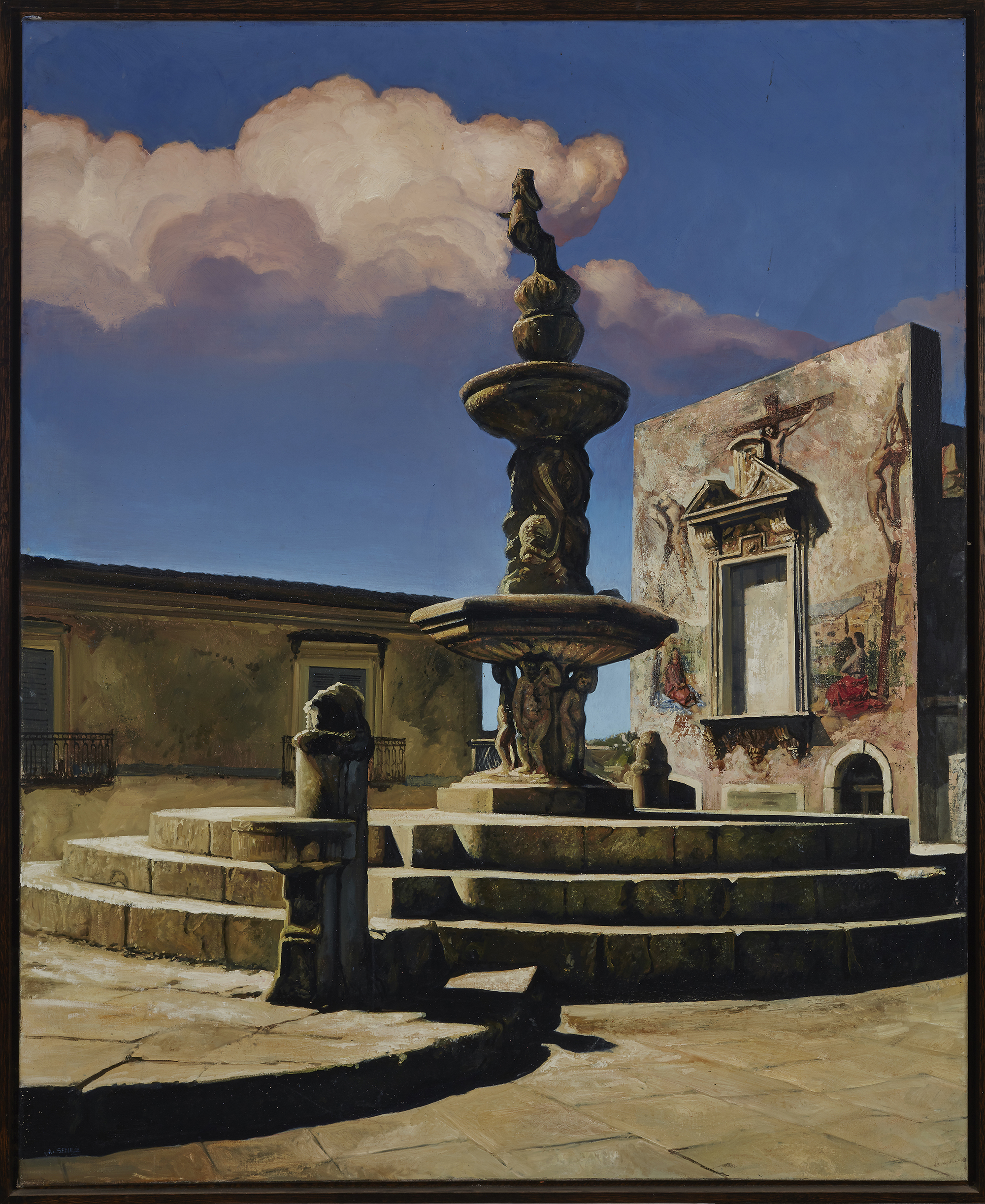 Alan Senez,  French b.1948 -  Sicile;  oil on canvas, signed lower left 'A.Senez', also signed ... - Image 2 of 3