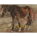 Margaret Fisher-Prout,  British 1875-1963 -  Study of a horse;  watercolour and pencil on paper...