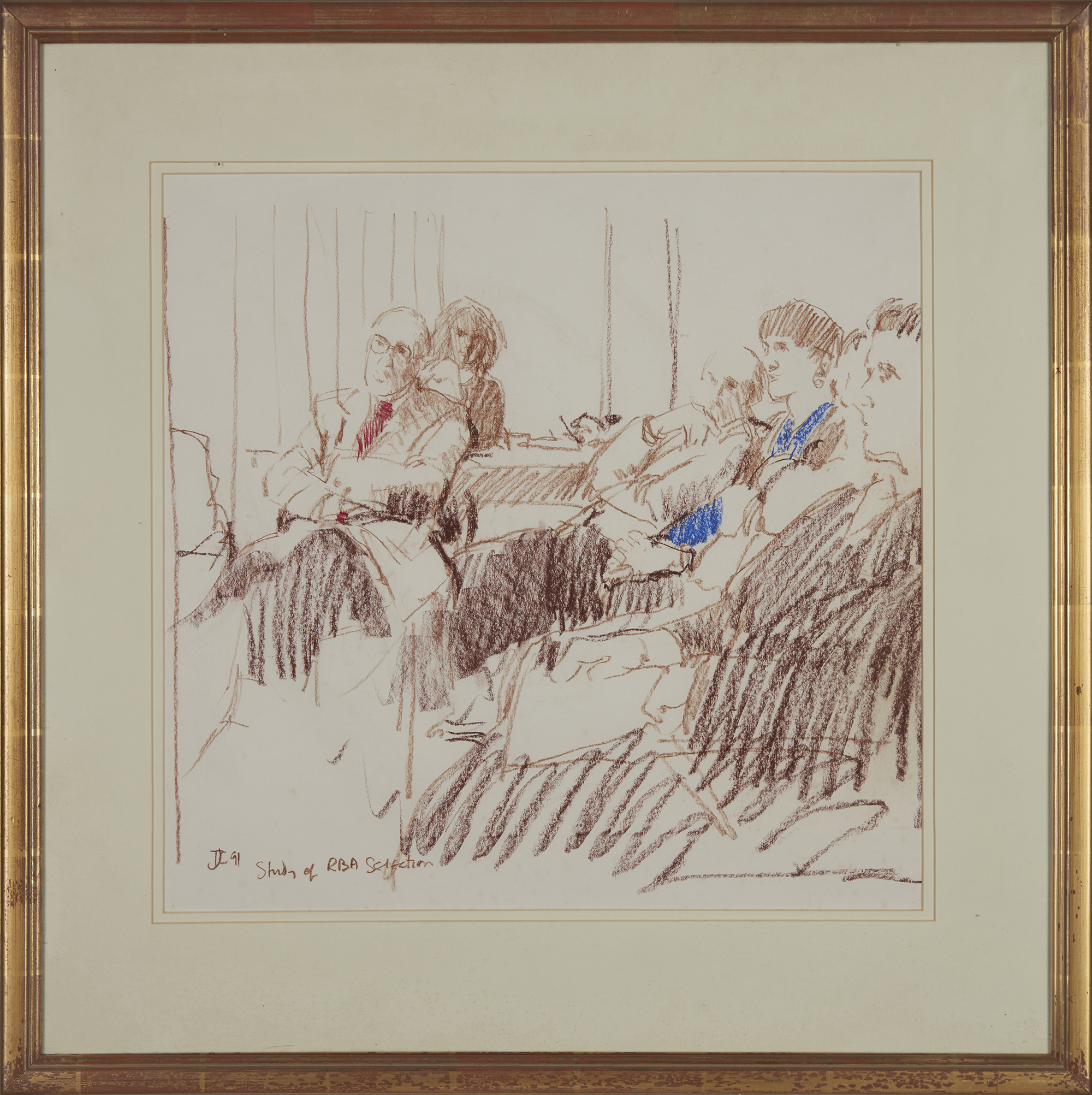 Tom Coates PRBA RP,  British b.1941 -  Study of RBA Selection, 1991;  pastel on paper, signed w... - Image 5 of 6