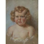 Enrico Nardi, Italian 1864-1947 - Portrait of a child; pastel on paper, signed lower right 'E N...