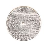 Grayson Perry CBE RA, British b.1960- 100% Art plate, 2020; porcelain plate, developed and desi...