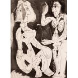 Pablo Picasso, Spanish 1881-1973,  Deux Femmes au Miroir (from Sable Mouvant), 1965 etching wit...