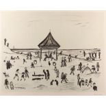 Laurence Stephen Lowry RBA RA, British 1887-1976, The Pavilion, 1969-72;  lithograph in black a...