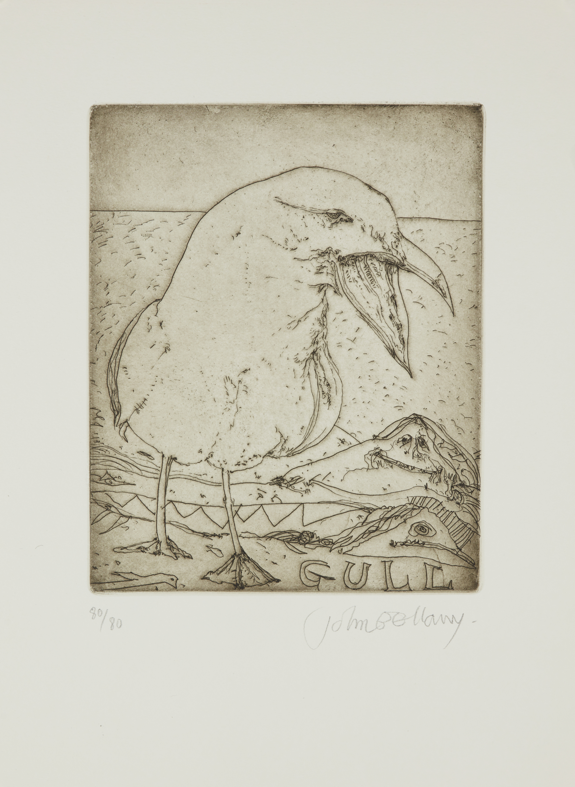 John Bellany CBE RA, Scottish 1942-2013, Gull, 1994;  etching on 250gsm Velin Arches paper,  si...