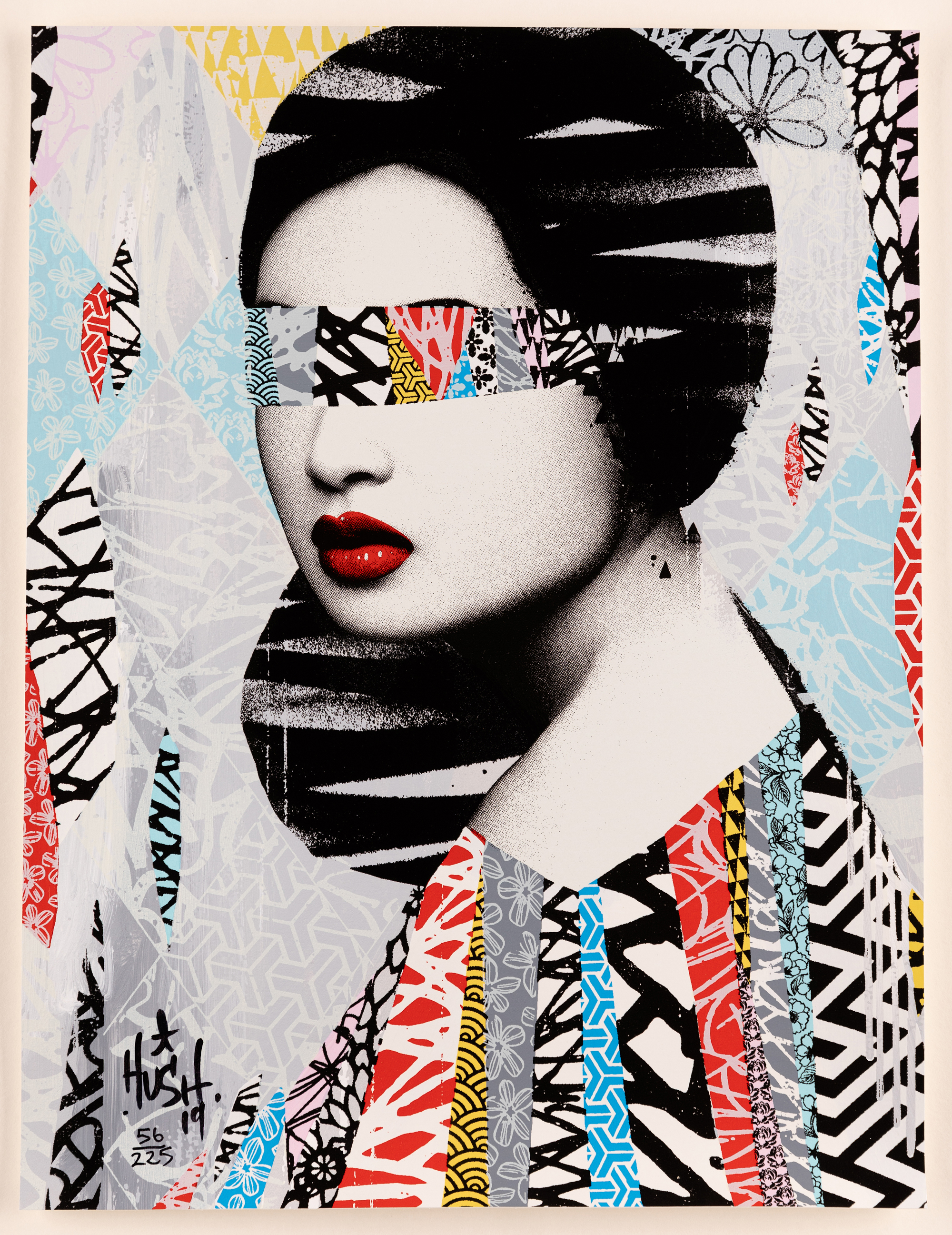 Hush,  British 20th/21st Century, Faces 1 & 2, 2019; each 18-colour screenprint & Gloss UV with... - Image 3 of 4