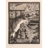 After Edouard Manet, French 1832-1883, Cat with flowers, 1869; etching with aquatint on Rives w...