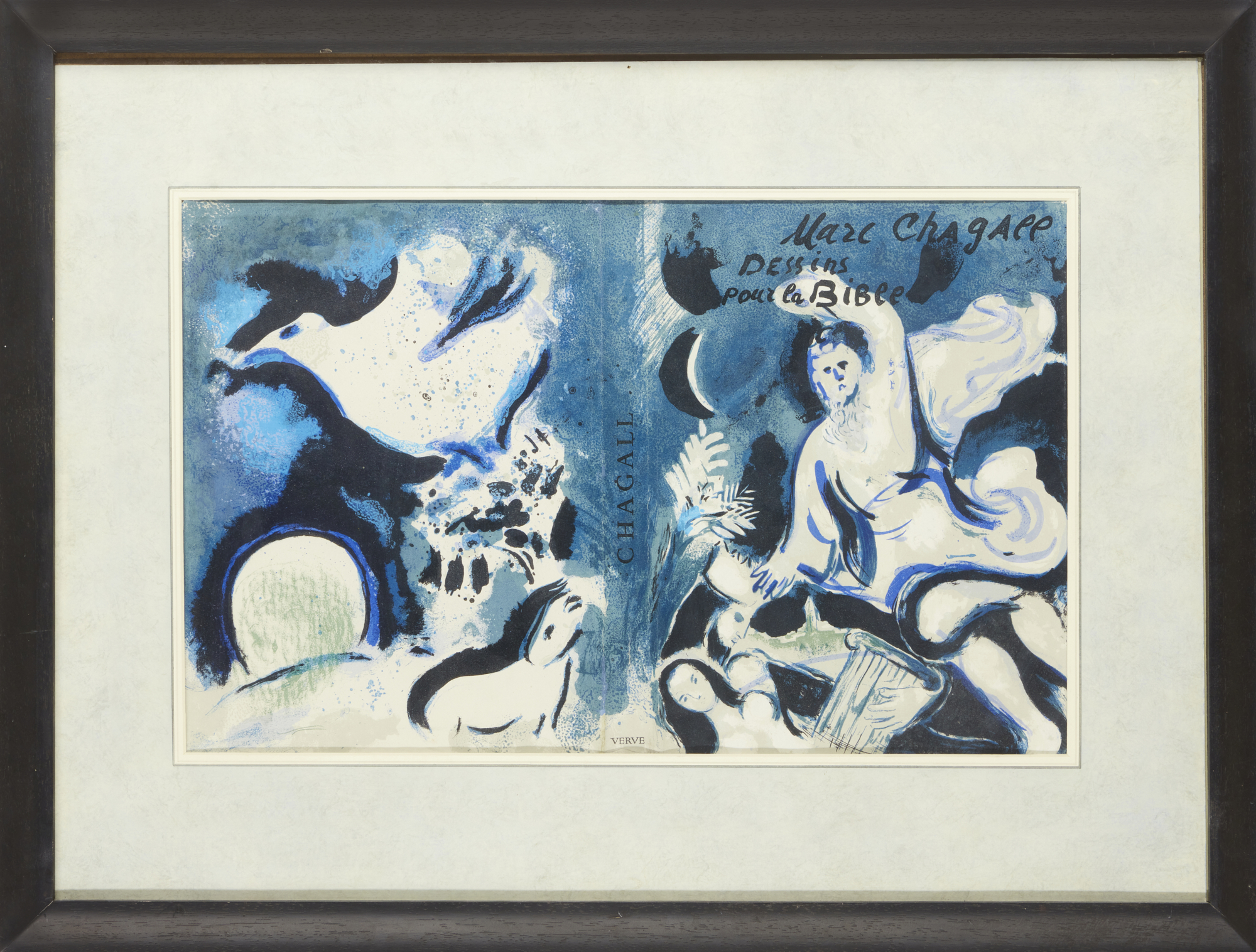Marc Chagall, French/Russian 1887-1985,  Dessins pour la Bible, 1956-60 (cover for Verve Vol X, ... - Image 2 of 2