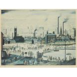 Laurence Stephen Lowry RBA RA, British 1887-1976,  An Industrial Town; offset lithograph in col...