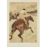 After Henri de Toulouse-Lautrec, French 1864-1901, Le Jockey, 1899; lithograph in colours on wo...