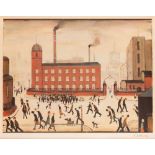 Laurence Stephen Lowry RBA RA, British 1887-1976, Mill Scene; offset lithograph in colours on w...