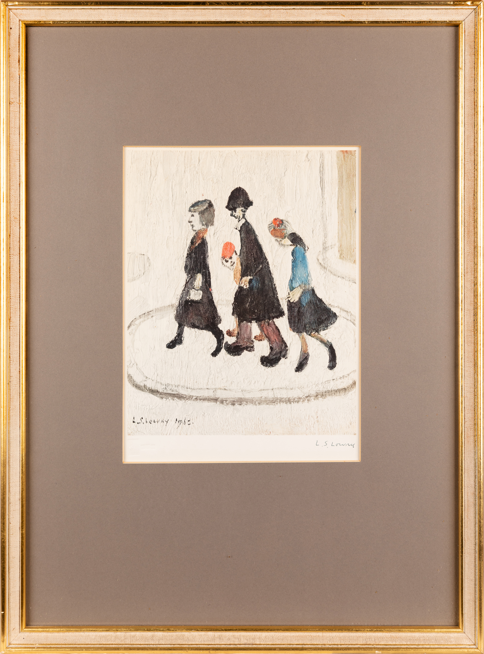 Laurence Stephen Lowry RBA RA, British b.1887-1976 The Family; offset lithograph in colours on ... - Image 2 of 2