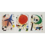 Joan Miró, Spanish 1893-1983, L'Astre Bleu, Le Soleil Rouge, La Lune Vert [Mourlot 857, 859 and ...