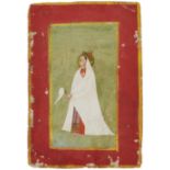 Portrait of a Lady cloaked in white, Kishangargh, Rajasthan, North India, circa 1800, opaque pigm...