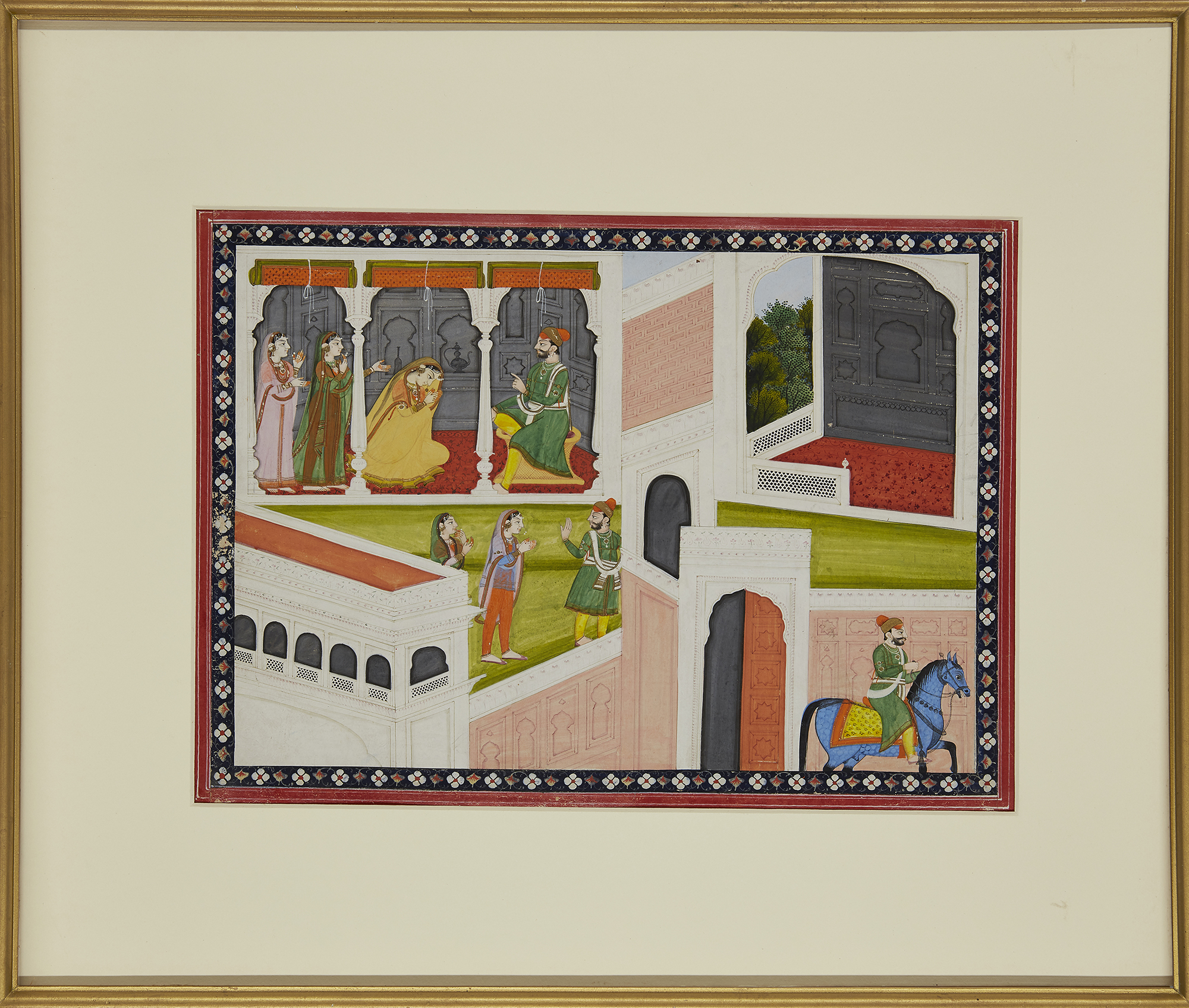 A palace scene, Kangra, Punjab Hills, second quarter of the 19th century, opaque pigments heighte... - Image 3 of 3