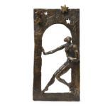 Dimpy Menon (Indian b. 1963), Untitled (figure in a frame), sculpture, bronze, 46 x 22 cm Proven...