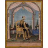 A painting of a prince, Jaipur, North India, circa 1890, gouache on paper heightened with gold, s...