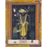 Srinathji, Nathdwara, Rajasthan, 19th century, opaque pigments on paper heightened with silver, t...