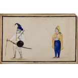 Two Sikh paintings of villagers, Punjab Hills, North India, circa 1880, opaque pigments on paper,...