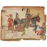 An illustrated folio from a manuscript, possibly a manual on horsemanship, Rajasthan, 18th centur...