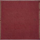 An Indian woven pashmina twill shawl, 19th century, of square shape, the red ground embroidered i...