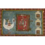 A Jain painting of Tikarthantra and Durga, Rajasthan, India, circa 1820, opaque pigments heighten...