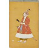 A standing portrait of a ruler, possibly Thakur Bakhtawar Singh of Auwa, Jodhpur, Marwar, Rajasth...