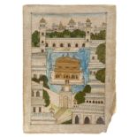 The Golden Temple at Amristar, Punjab, late 19th century, gouache on paper heightened with gold, ...